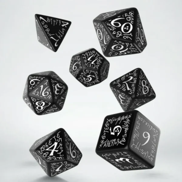 Q Workshop Elvish Black & White Dice Set (7) Best
