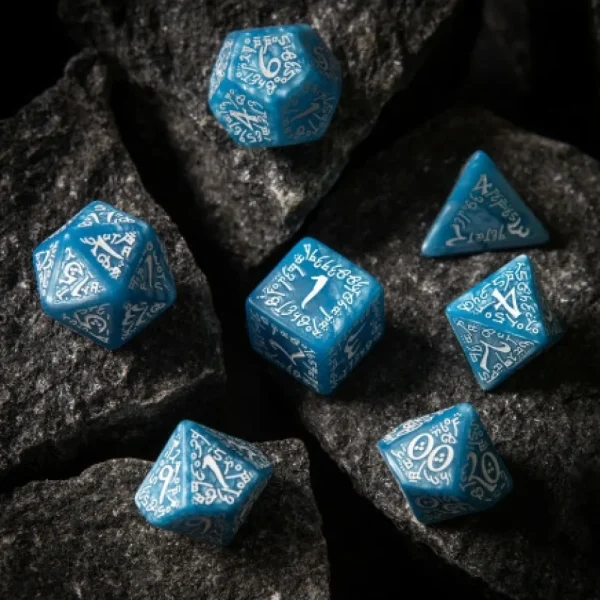Q Workshop Elvish Glacier & White Dice Set (7) Cheap