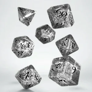 Q Workshop Elvish Translucent & Black Dice Set (7) Fashion