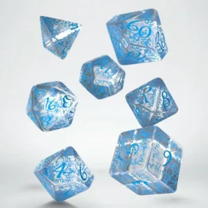 Q Workshop Elvish Translucent & Blue Dice Set (7) Store
