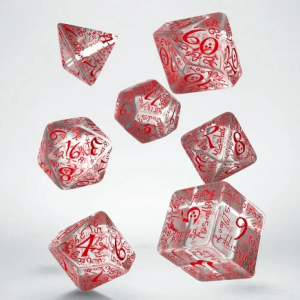 Q Workshop Elvish Translucent & Red Dice Set (7) Online