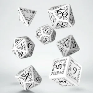 Q Workshop Elvish White & Black Dice Set (7) Clearance