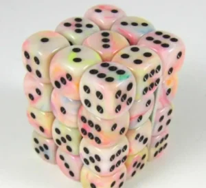 Chessex Festive Circus/Black D6 12Mm Dobbelsteen Set (36 Stuks) Best Sale