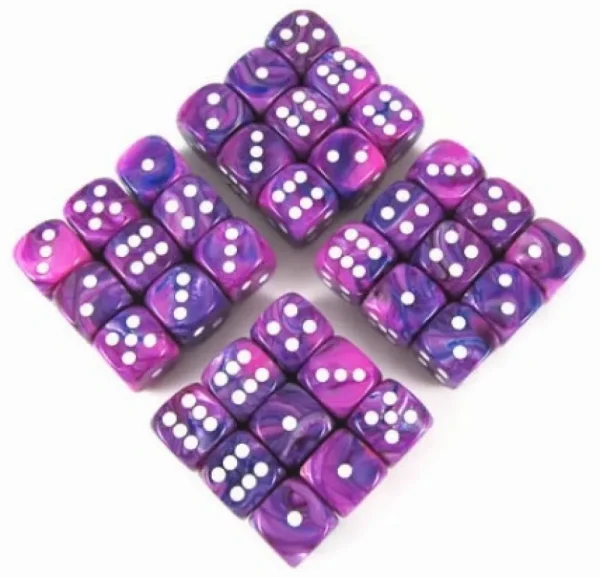 Chessex Festive Violet/White D6 12Mm Dobbelsteen Set (36 Stuks) Online