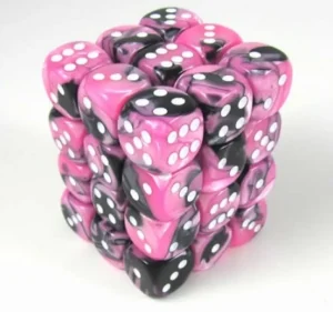 Chessex Gemini Black-Pink/White D6 12Mm Dobbelsteen Set (36 Stuks) Discount