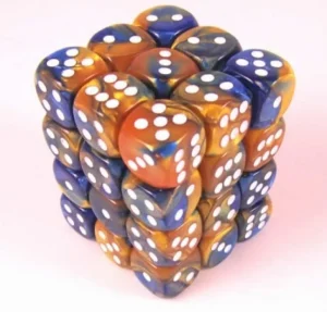 Chessex Gemini Blue-Gold/White D6 12Mm Dobbelsteen Set (36 Stuks) Flash Sale