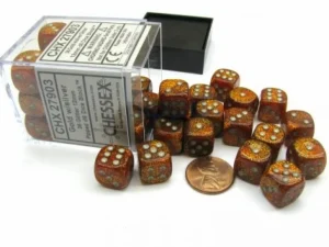 Chessex Glitter Gold/Silver D6 12Mm Dobbelsteen Set (36 Stuks) Cheap