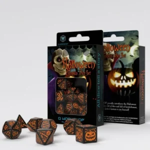 Q Workshop Halloween Pumpkin Black & Orange Dice Set Cheap