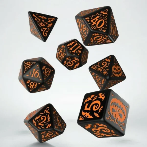 Q Workshop Halloween Pumpkin Black & Orange Dice Set Cheap