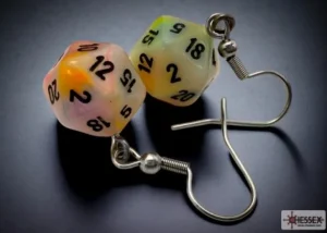 Chessex Hook Earrings Festive Circus Mini-Poly D20 Best Sale