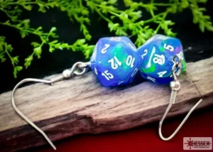 Chessex Hook Earrings Festive Waterlily Mini-Poly D20 Best