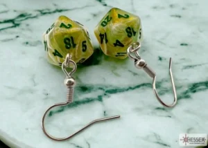 Chessex Hook Earrings Marble Green Mini-Poly D2 Best Sale