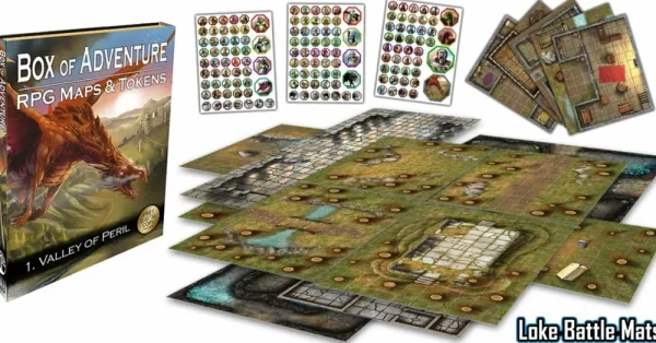 Loke Battlemats Loke Battle Mats' Box Of Adventure Valley Of Peril Discount
