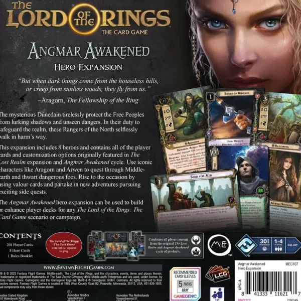 Fantasy Flight Games Lord Of The Rings Lcg Angmar Awakened Hero New