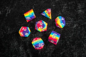 Fanroll 16Mm Sharp Edge Silicone Rubber Rainbow Poly Dice Set Flash Sale
