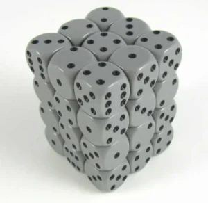 Chessex Opaque Grey/Black D6 12Mm Dobbelsteen Set (36 Stuks) Online