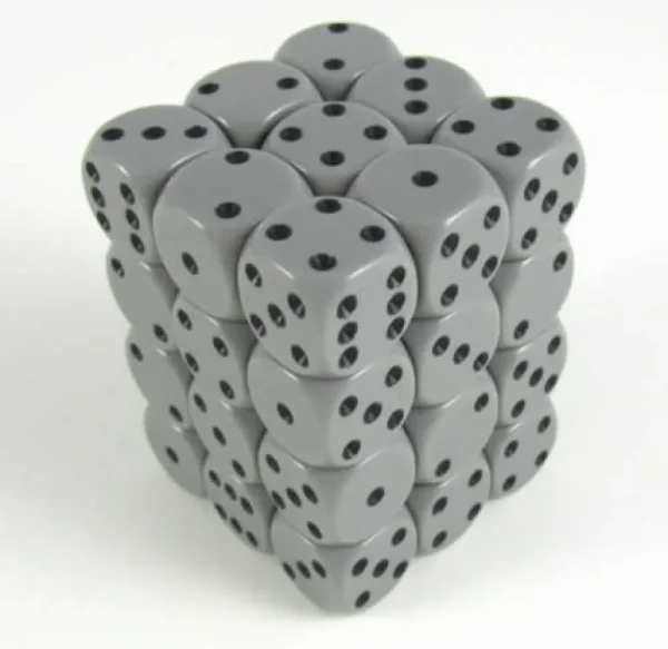Chessex Opaque Grey/Black D6 12Mm Dobbelsteen Set (36 Stuks) Online