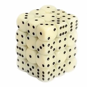Chessex Opaque Ivory/Black D6 12Mm Dobbelsteen Set (36 Stuks) Best