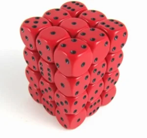 Chessex Opaque Red/Black D6 12Mm Dobbelsteen Set (36 Stuks) Best