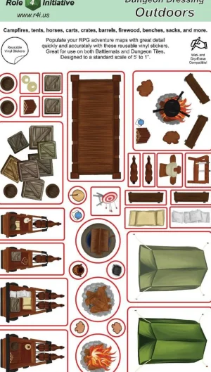 Role 4 Initiative Outdoors: Dungeon Dressing: Dry Erase Vinyl Stickers Outlet