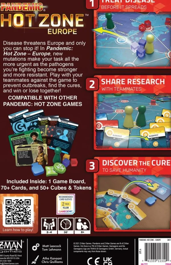 Z-Man Games Pandemic Hot Zone Europe (Eng) Best