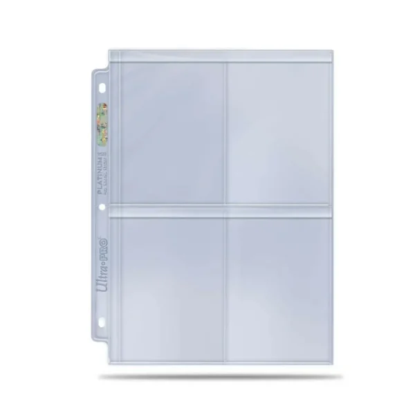 Ultra Pro 4-Pocket Secure Platinum Page For Toploaders (100) Best Sale