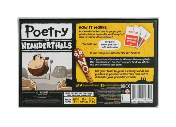 Exploding Kittens Poetry For Neanderthals - Partyspel Clearance