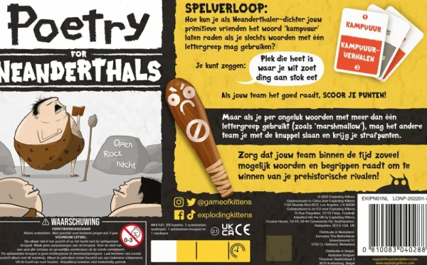 Exploding Kittens Poetry For Neanderthals Nl Cheap