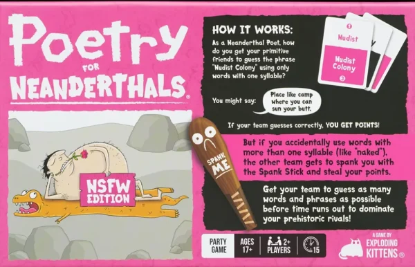 Exploding Kittens Poetry For Neanderthals Nsfw Best Sale