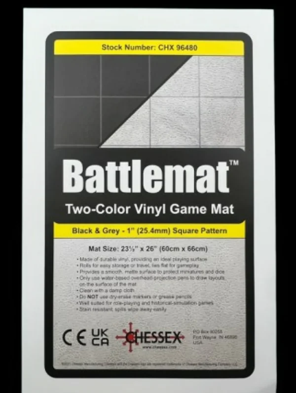 Chessex Reversible Battlemat 1 Inch Squares Zwart-Grijs Store