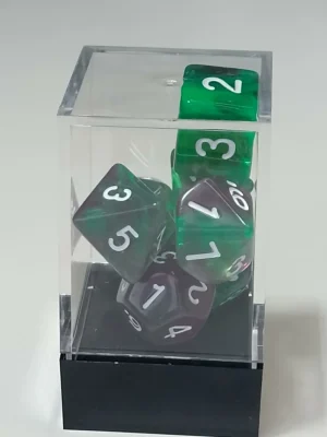 Spellehuis Rpg Dice Set (7) Double Transparant Groen/Paars Hot