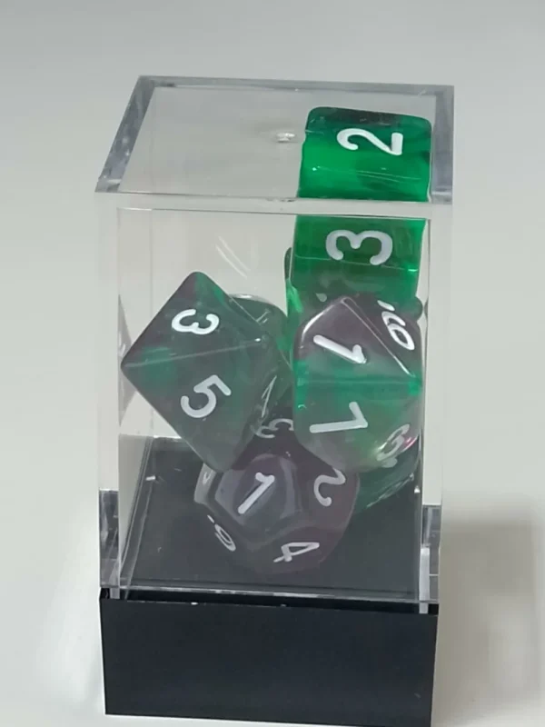 Spellehuis Rpg Dice Set (7) Double Transparant Groen/Paars Hot