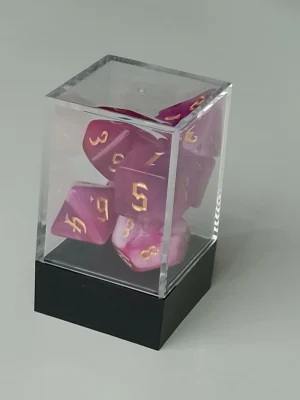 Spellenhuis Rpg Dice Set (7) Double Transparant Roze/Paars Hot