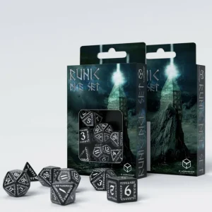Q Workshop Runic Black & White Dice Set (7) Flash Sale