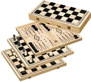 Philos Schaak/Dam/Backgammon Kassette Veld 50 Mm, Koningshoogte 100 Mm Store
