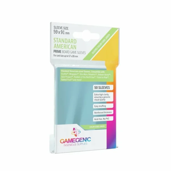 Gamegenic Sleeves: Prime Standard American-Sized 59X91Mm (50) Flash Sale