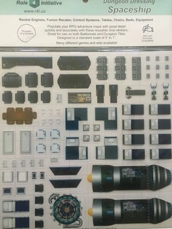 Role 4 Initiative Spaceship: Dungeon Dressing: Dry Erase Vinyl Stickers Sale