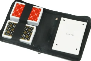 Longfield Games Speelkaart-Etui Dubbel Zwart Skai Luxe Discount