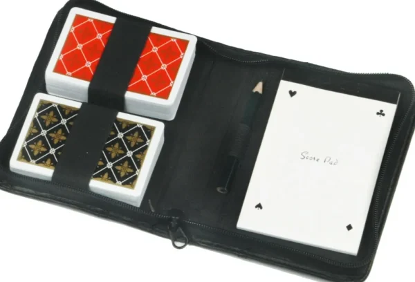 Longfield Games Speelkaart-Etui Dubbel Zwart Skai Luxe Discount