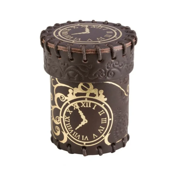 Q Workshop Steampunk Brown & Golden Leather Dice Cup Sale