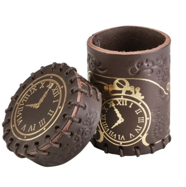 Q Workshop Steampunk Brown & Golden Leather Dice Cup Sale