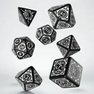 Q Workshop Steampunk Clockwork Black & White Dice Set (7) Fashion