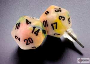 Chessex Stud Earrings Festive Circus Mini-Poly D20 Cheap