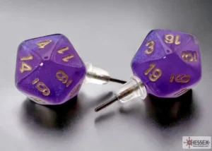 Chessex Stud Earrings Royal Purple Mini-Poly D20 Shop