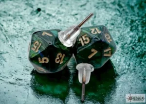 Chessex Stud Earrings Scarab Jade Mini-Poly D20 Fashion