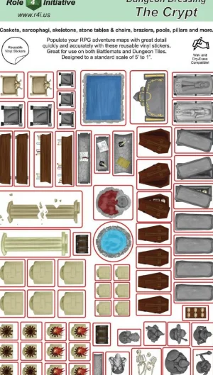 Role 4 Initiative Thecrypts: Dungeon Dressing: Dry Erase Vinyl Stickers Discount