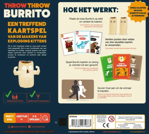 Exploding Kittens Throw Throw Burrito Nl Shop