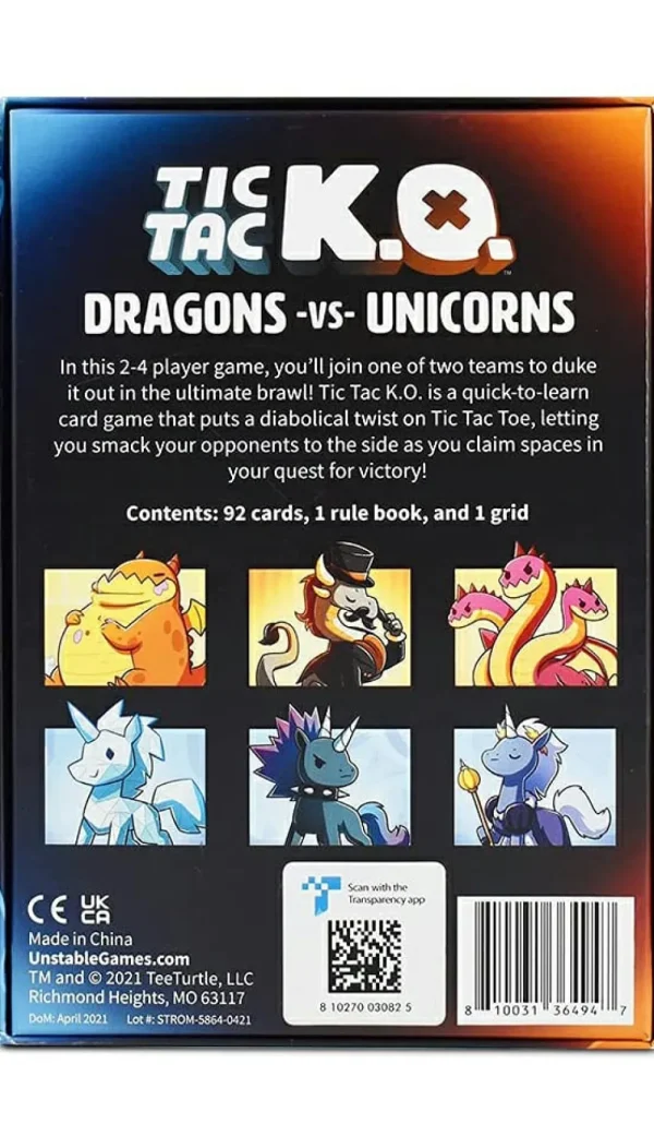 Teeturtle Tic Tac Ko Dragons Vs Unicorns Best