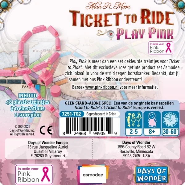 Days of Wonder Ticket To Ride: Play Pink Cheap