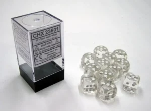 Chessex Translucent Clear/White D6 16Mm Dobbelsteen Set (12 Stuks) Discount